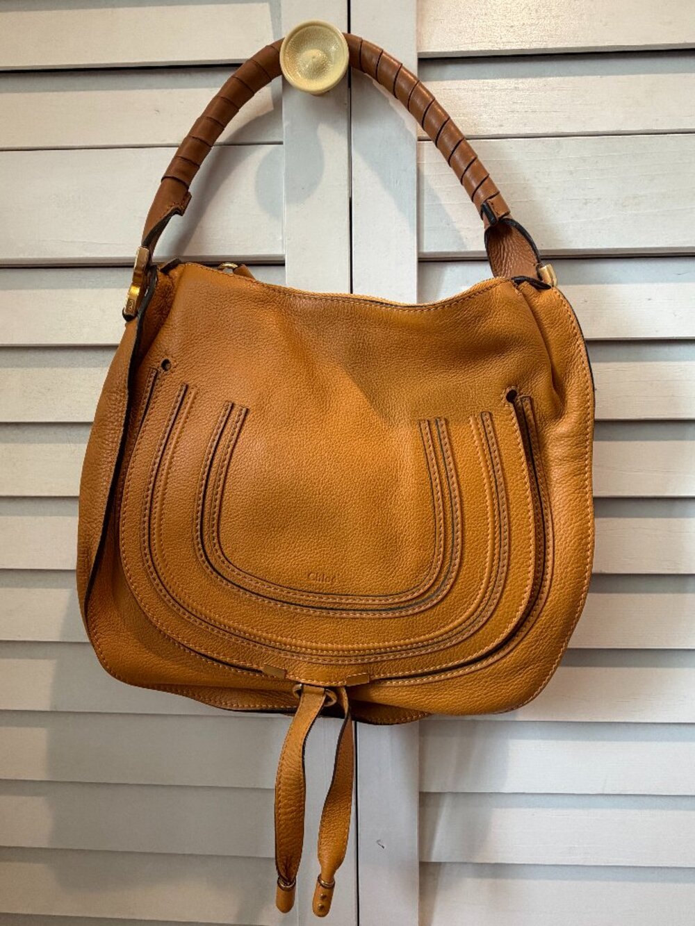 Chloe Marcie nut tan orange hobo handbag (MEDIUM)